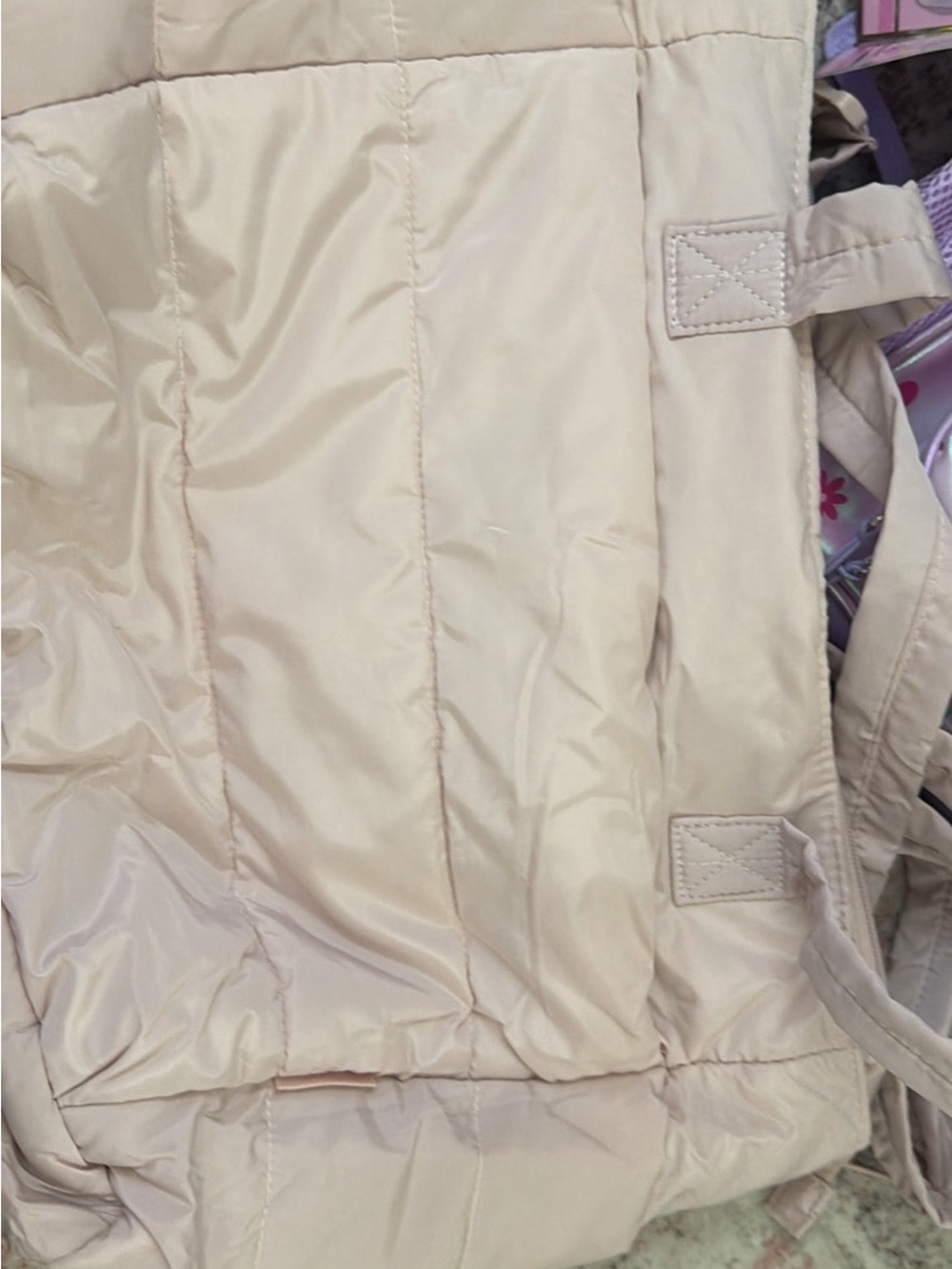 BagSmart Puffer Tote Bag in Light Blush - Picture 2 of 3